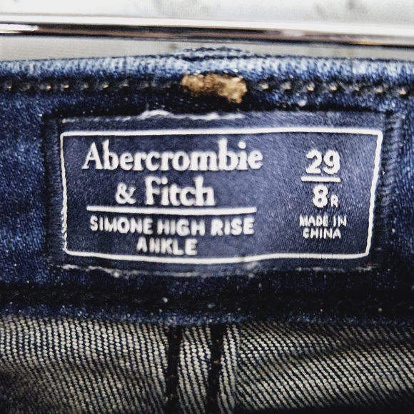 ABERCROMBIE & FITCH | Simone high rise ankle tuxedo stripe detail frayed jeans - Picture 7 of 9